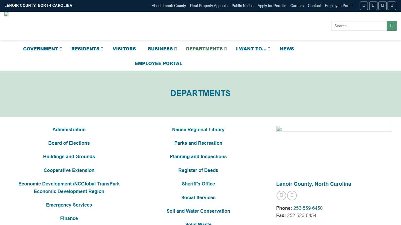 Departments – Lenoir County, North Carolina Official Website